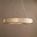 91 cm White Glass Round Chandelier - Jeunet