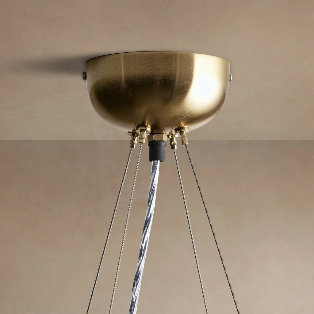 152 cm White Glass Round Chandelier - Jeunet