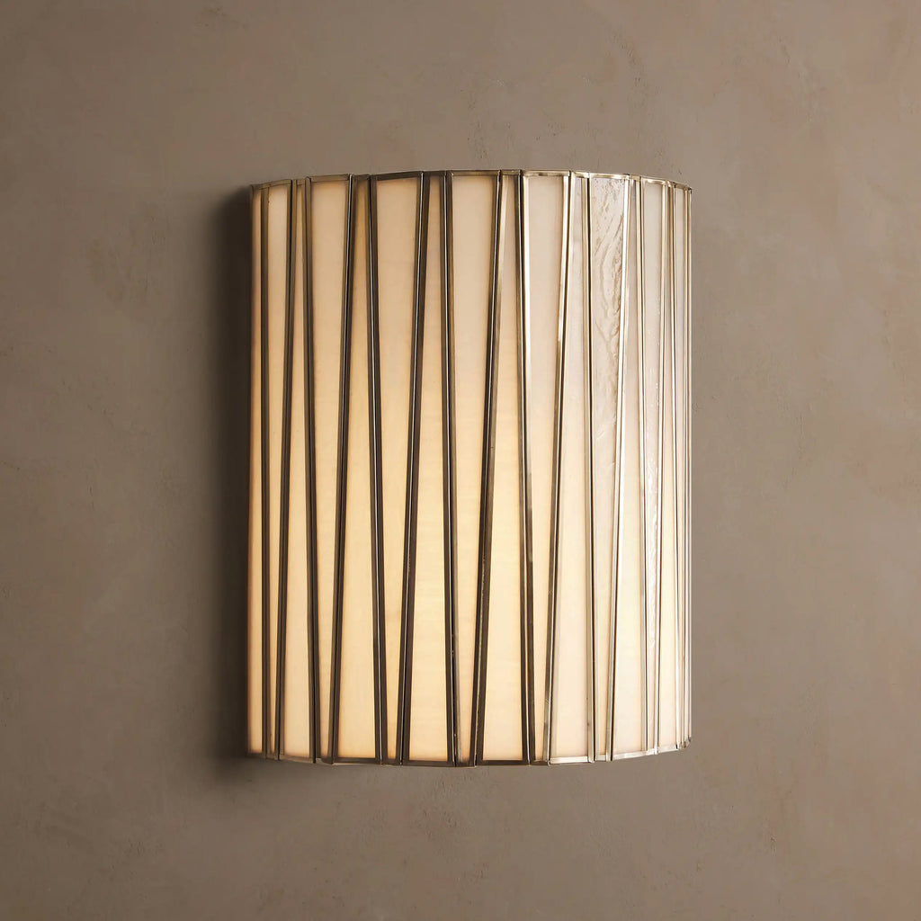 30 cm White Glass Half Cylinder Sconce - Jeunet