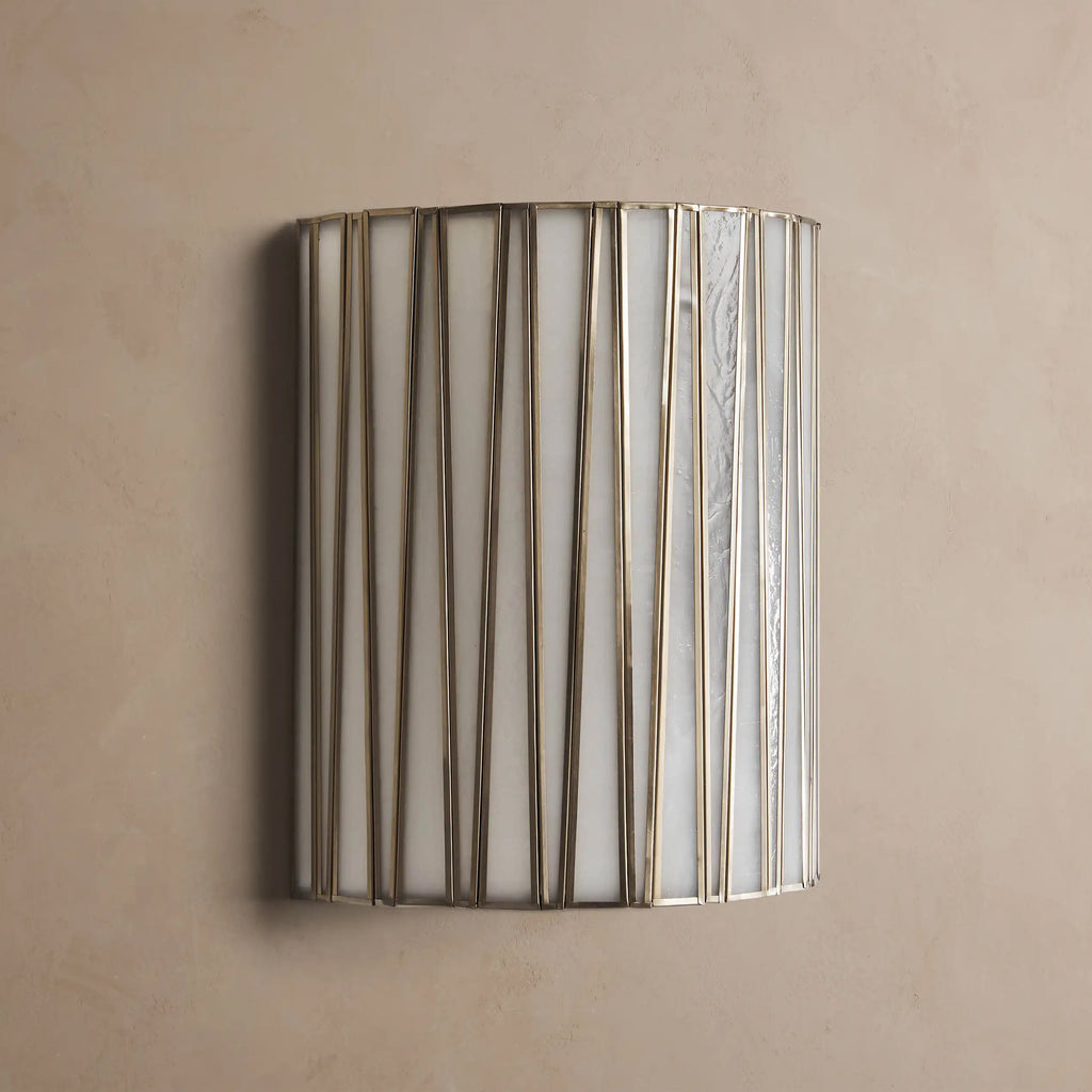 30 cm White Glass Half Cylinder Sconce - Jeunet