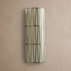 24 Inch White Glass Half Cylinder Sconce - Jeunet