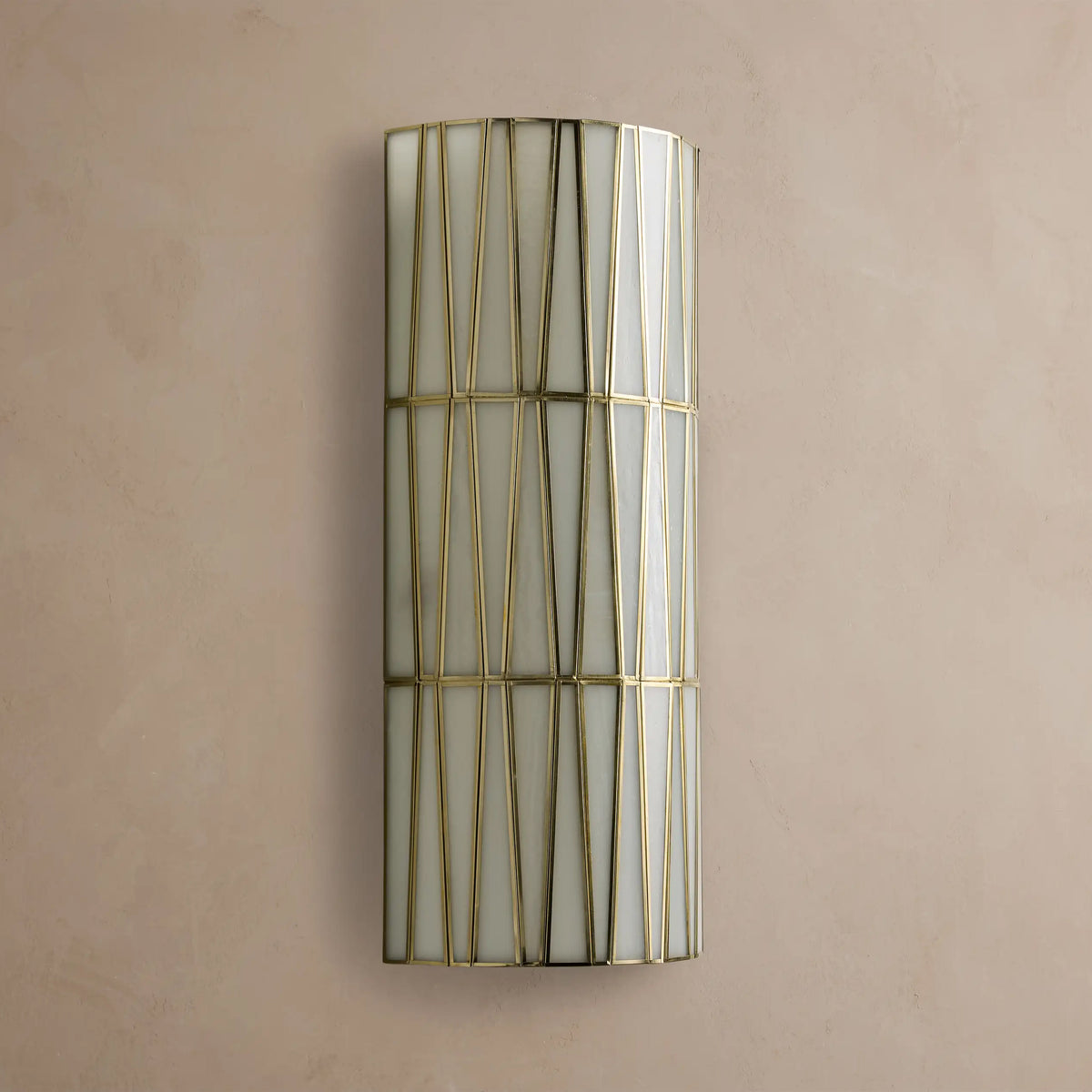 Applique demi-cylindrique en verre blanc de 61 cm - Jeunet