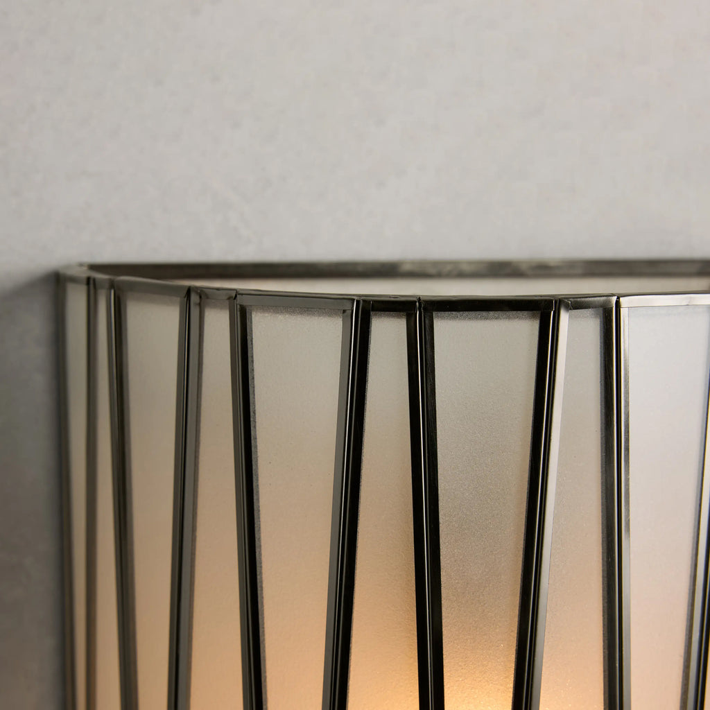 24 Inch White Glass Half Cylinder Sconce - Jeunet
