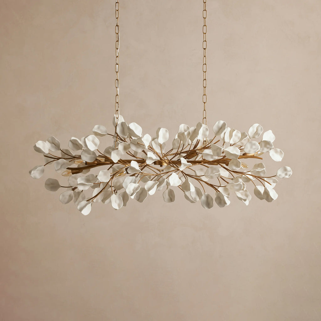 137 cm linearer Keramik-Kronleuchter – Lunaria