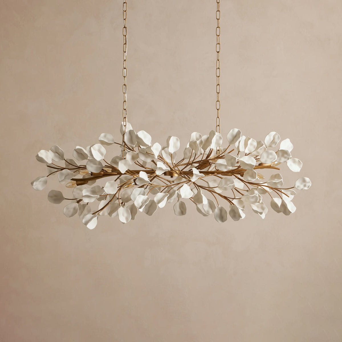 137 cm linearer Keramik-Kronleuchter – Lunaria