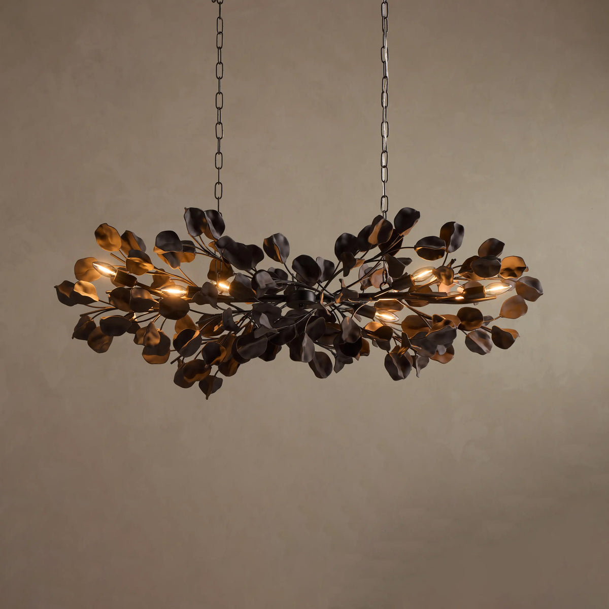 137 cm linearer Keramik-Kronleuchter – Lunaria