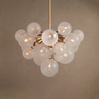 Lustre globe en verre grainé de 69 cm - Mandoza