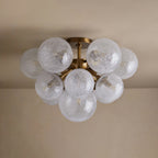 22 Inch Seeded Glass Globe Flush Mount - Mandoza