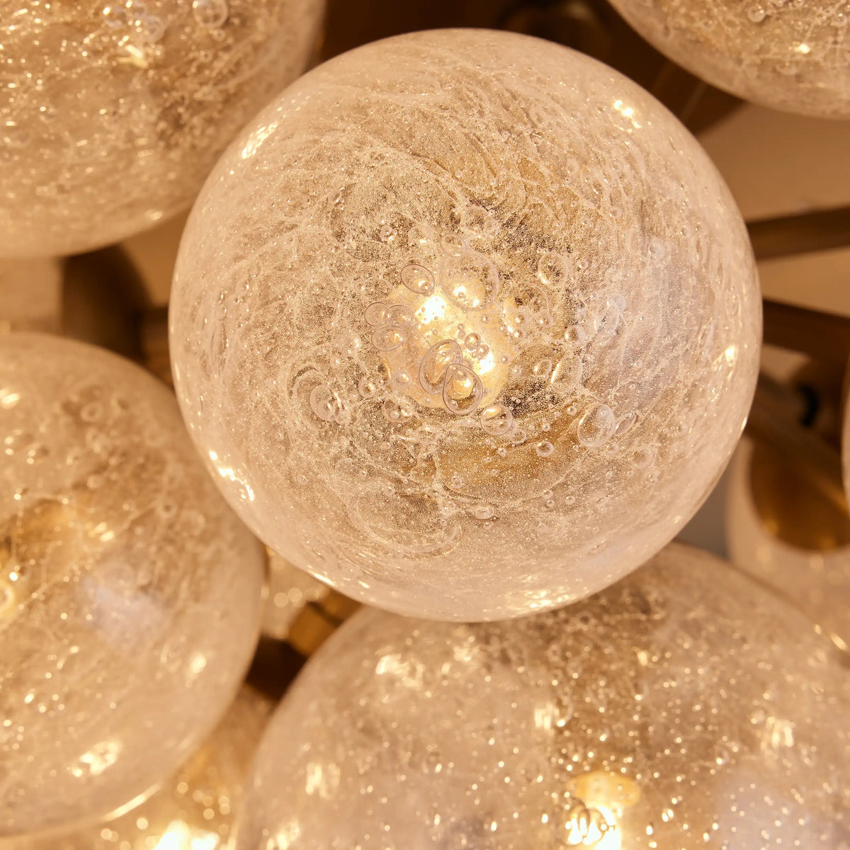 22 Inch Seeded Glass Globe Flush Mount - Mandoza