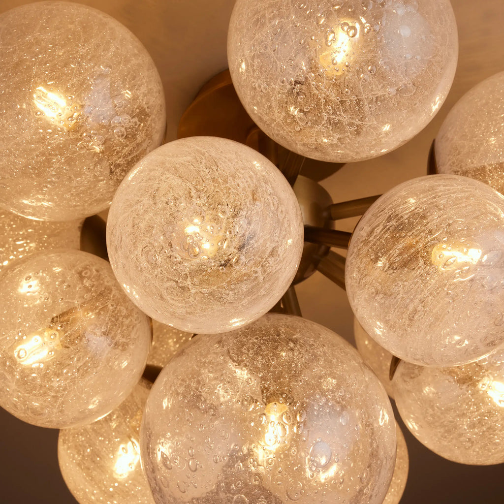 22 Inch Seeded Glass Globe Flush Mount - Mandoza