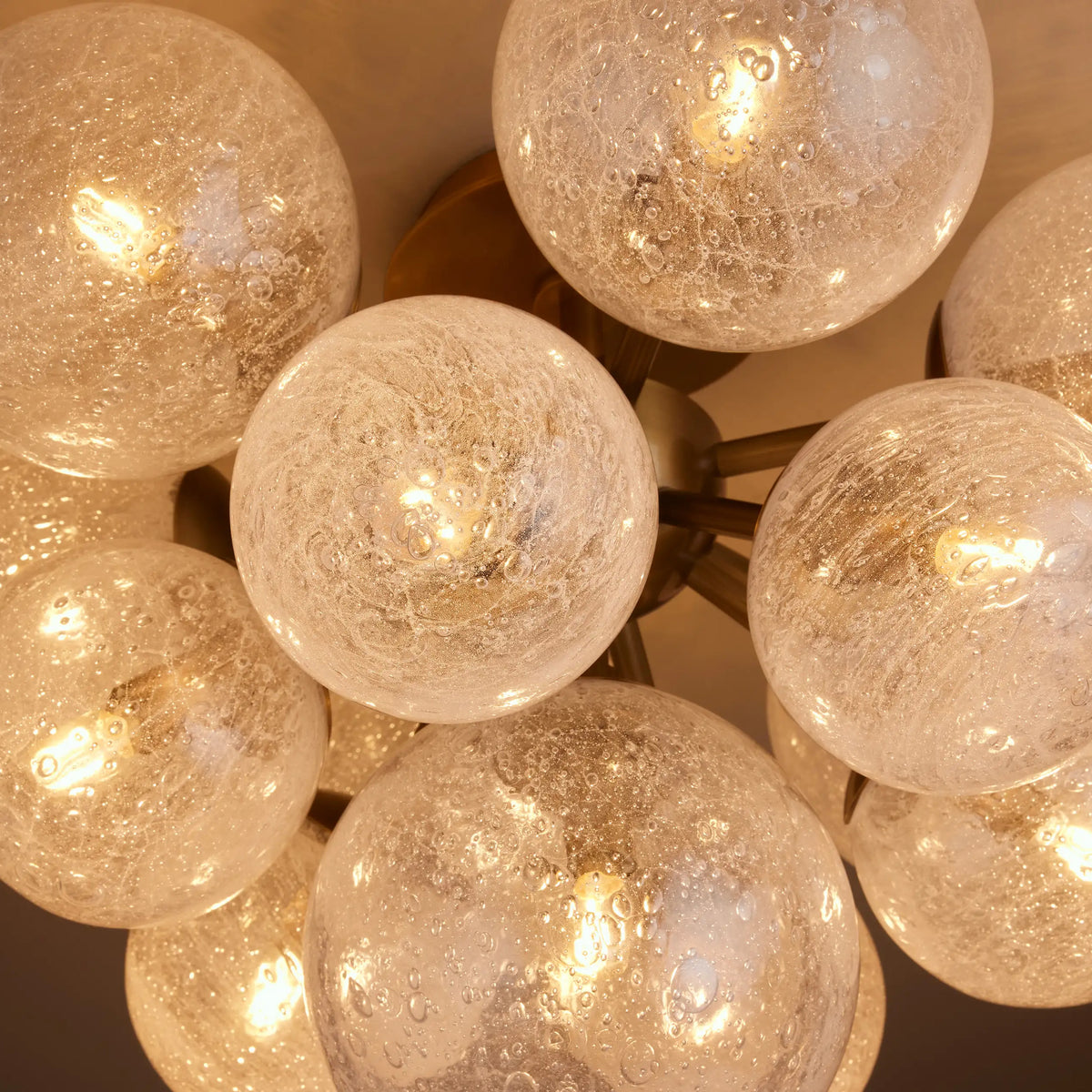 22 Inch Seeded Glass Globe Flush Mount - Mandoza