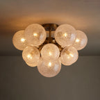 22 Inch Seeded Glass Globe Flush Mount - Mandoza