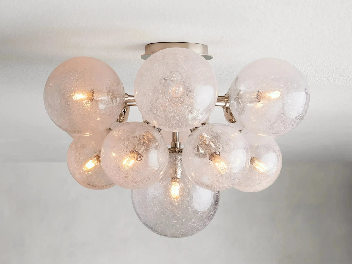 Plafonnier encastré avec globe en verre grainé de 56 cm – Mandoza
