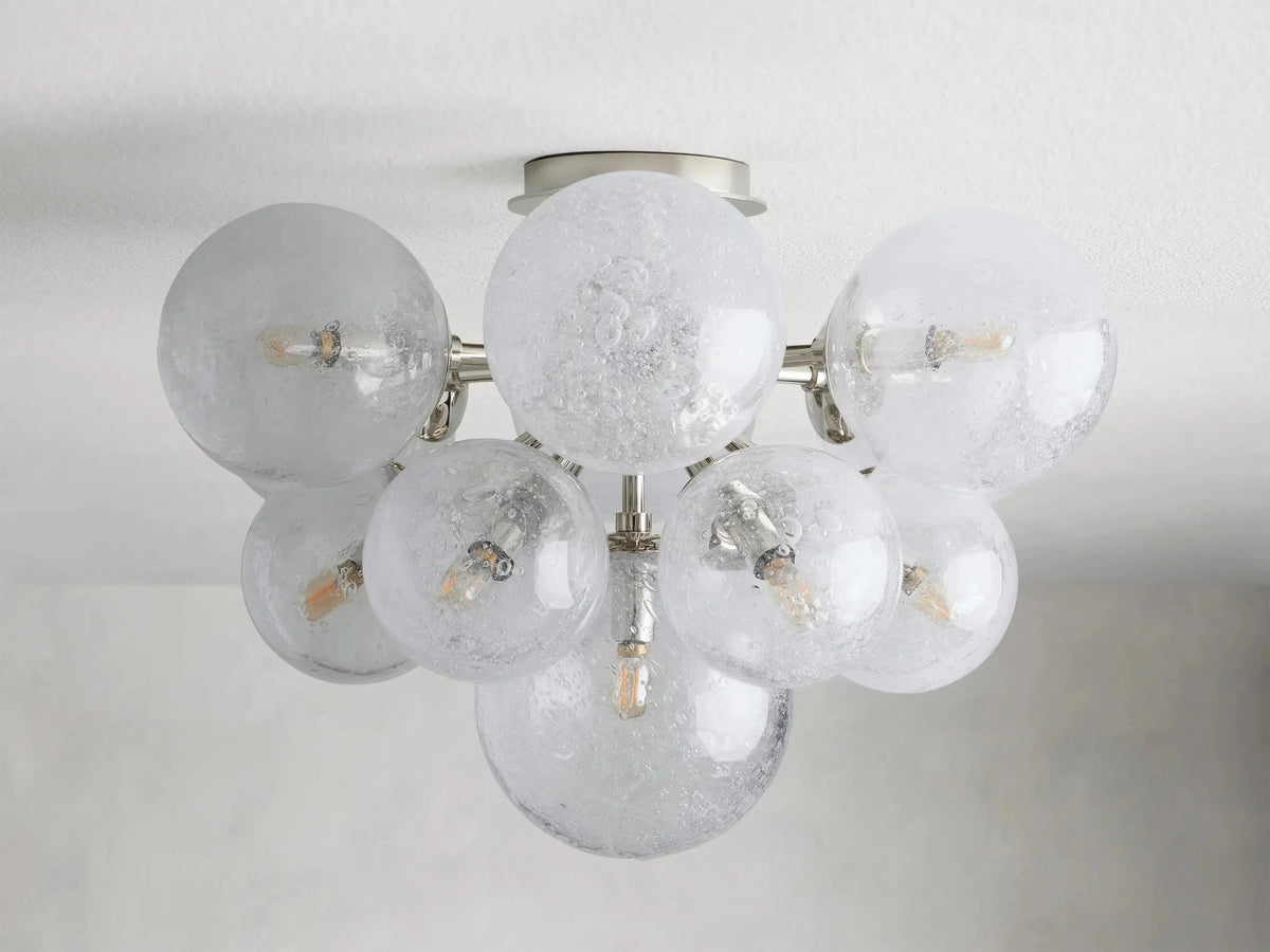 Plafonnier encastré avec globe en verre grainé de 56 cm – Mandoza