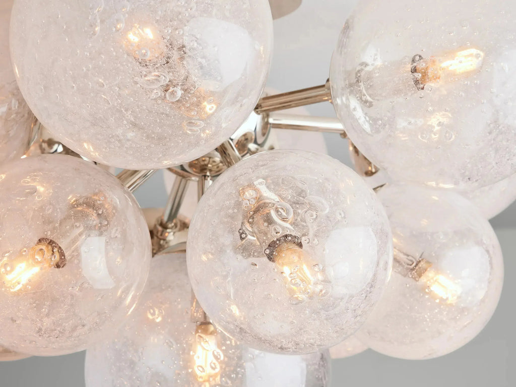 22 Inch Seeded Glass Globe Flush Mount - Mandoza