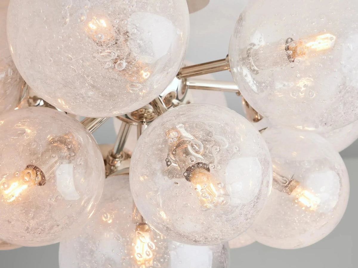 22 Inch Seeded Glass Globe Flush Mount - Mandoza