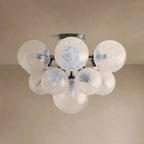 22 Inch Seeded Glass Globe Flush Mount - Mandoza