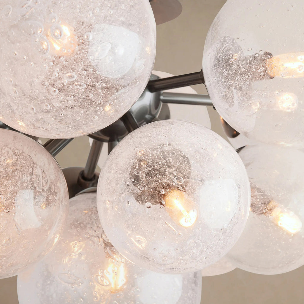 22 Inch Seeded Glass Globe Flush Mount - Mandoza