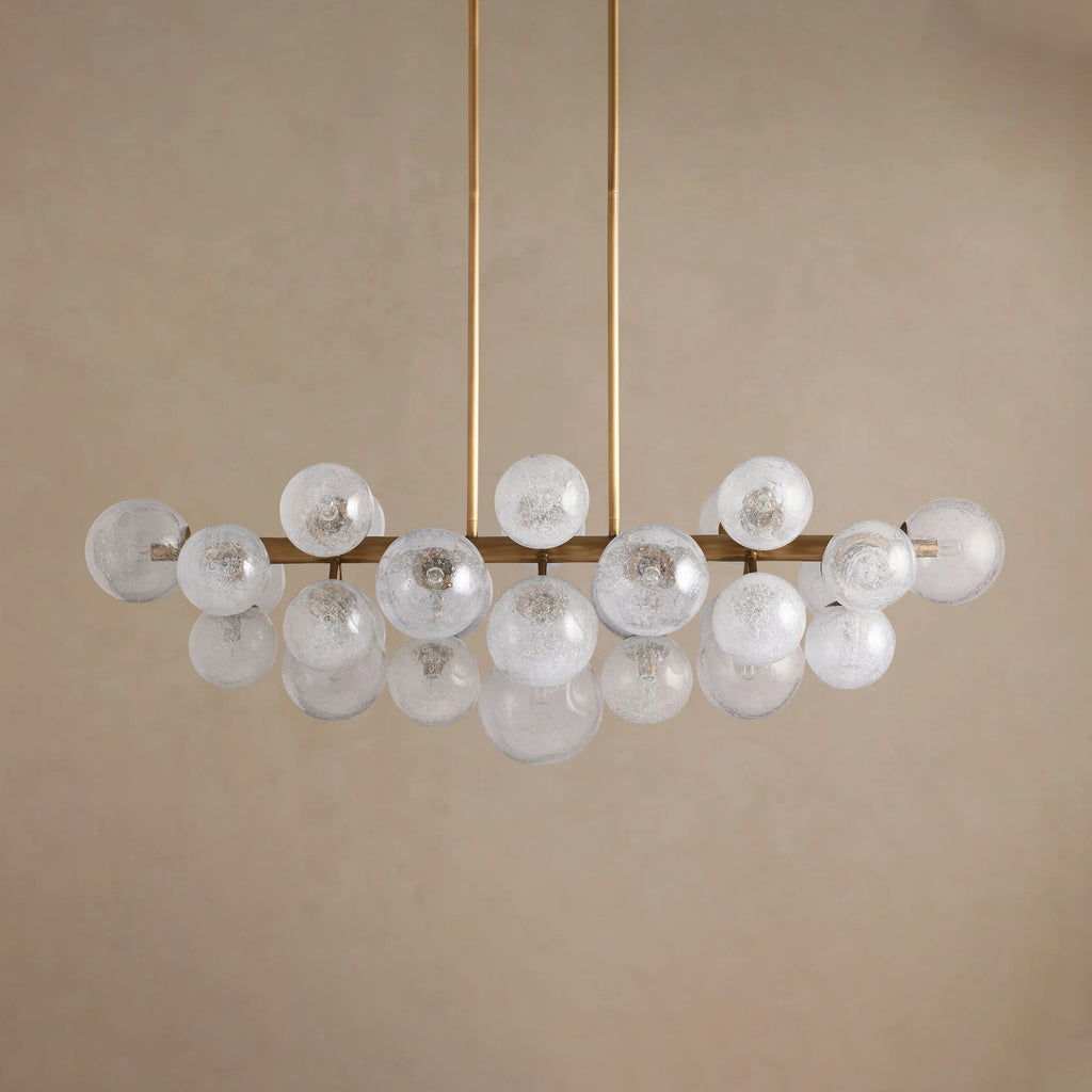 130 cm Seeded Glass Globe Linear Chandelier - Mandoza