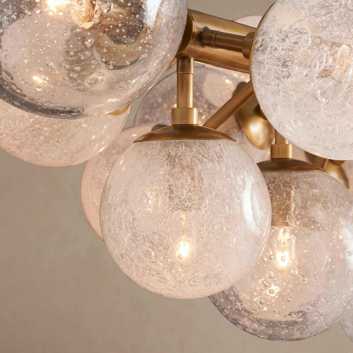 130 cm Seeded Glass Globe Linear Chandelier - Mandoza
