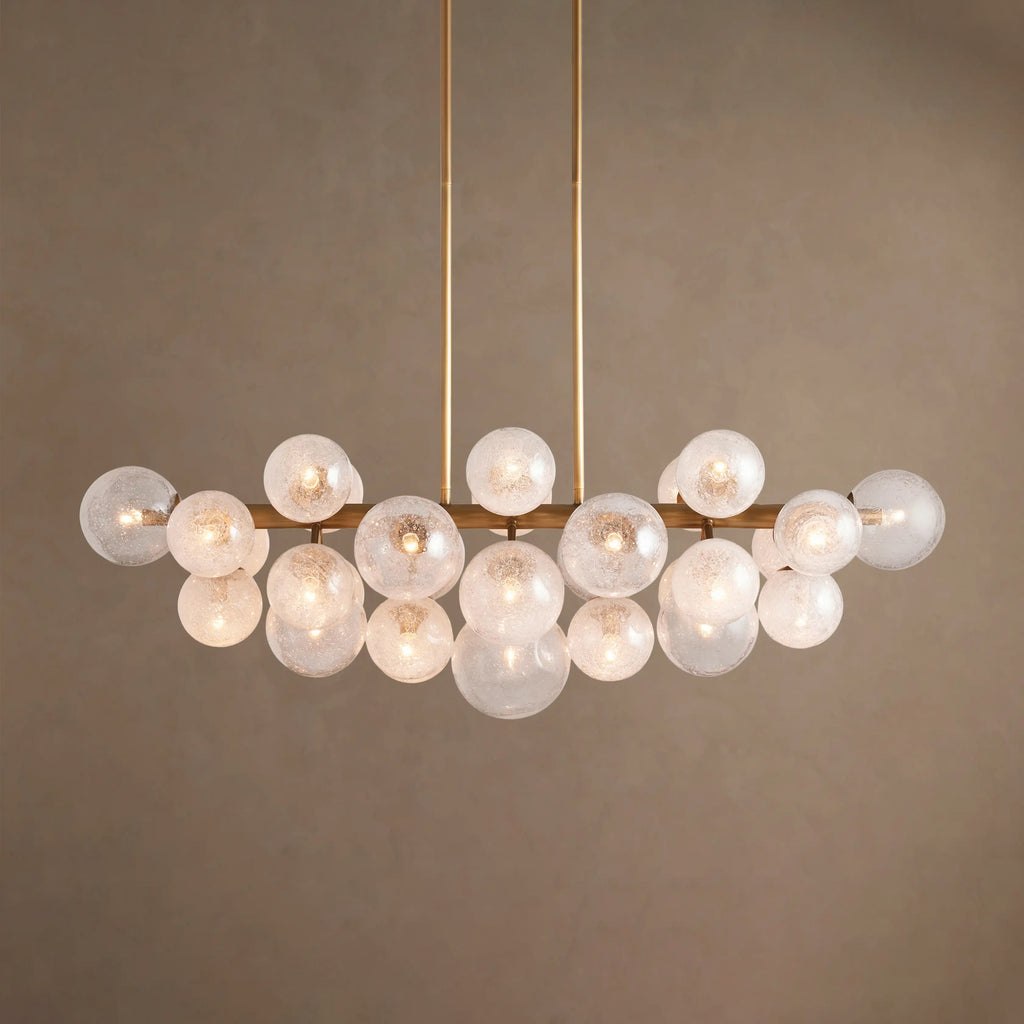 130 cm Seeded Glass Globe Linear Chandelier - Mandoza