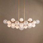130 cm Seeded Glass Globe Linear Chandelier - Mandoza
