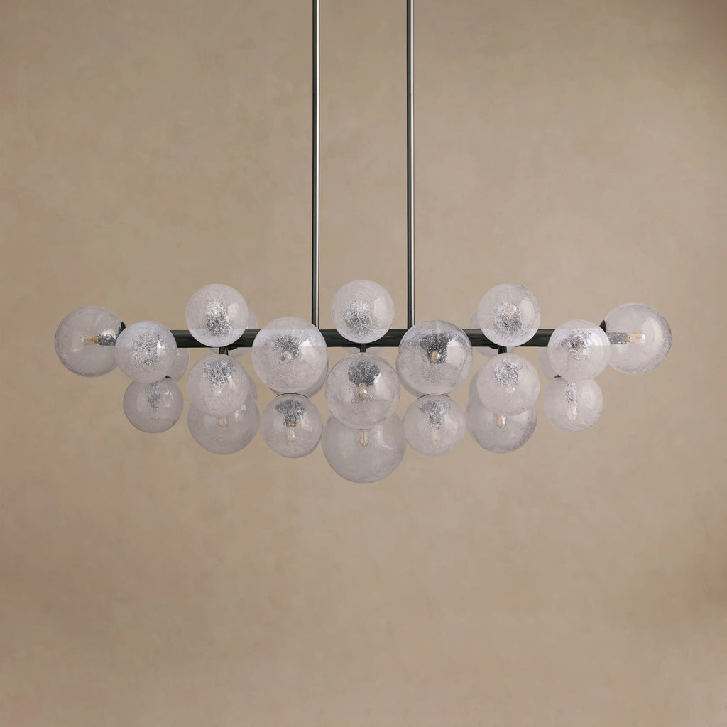 130 cm Seeded Glass Globe Linear Chandelier - Mandoza