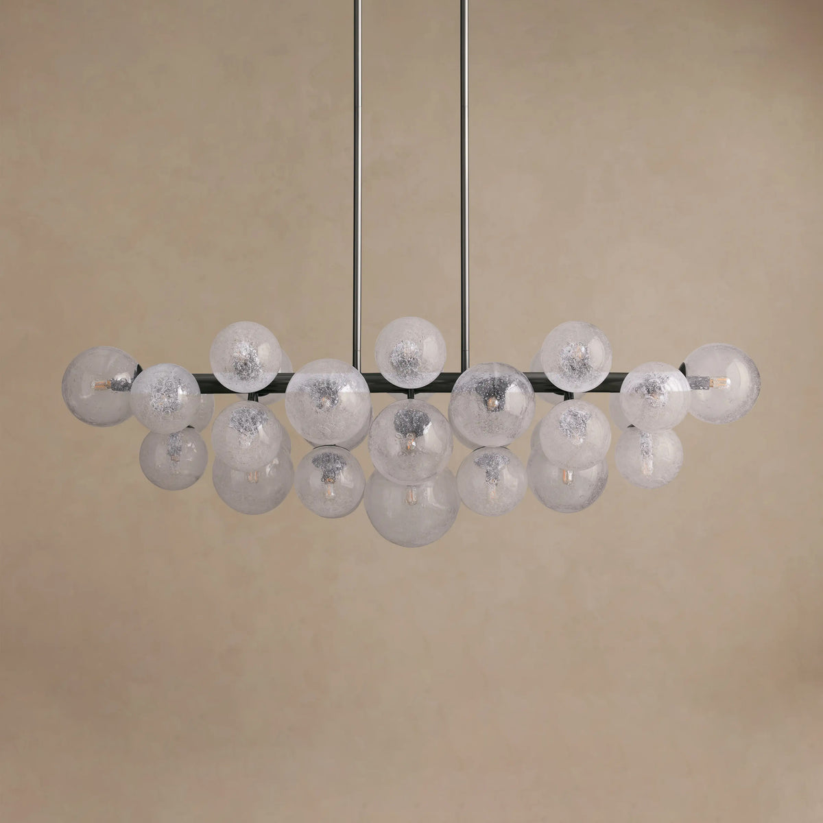 130 cm Seeded Glass Globe Linear Chandelier - Mandoza