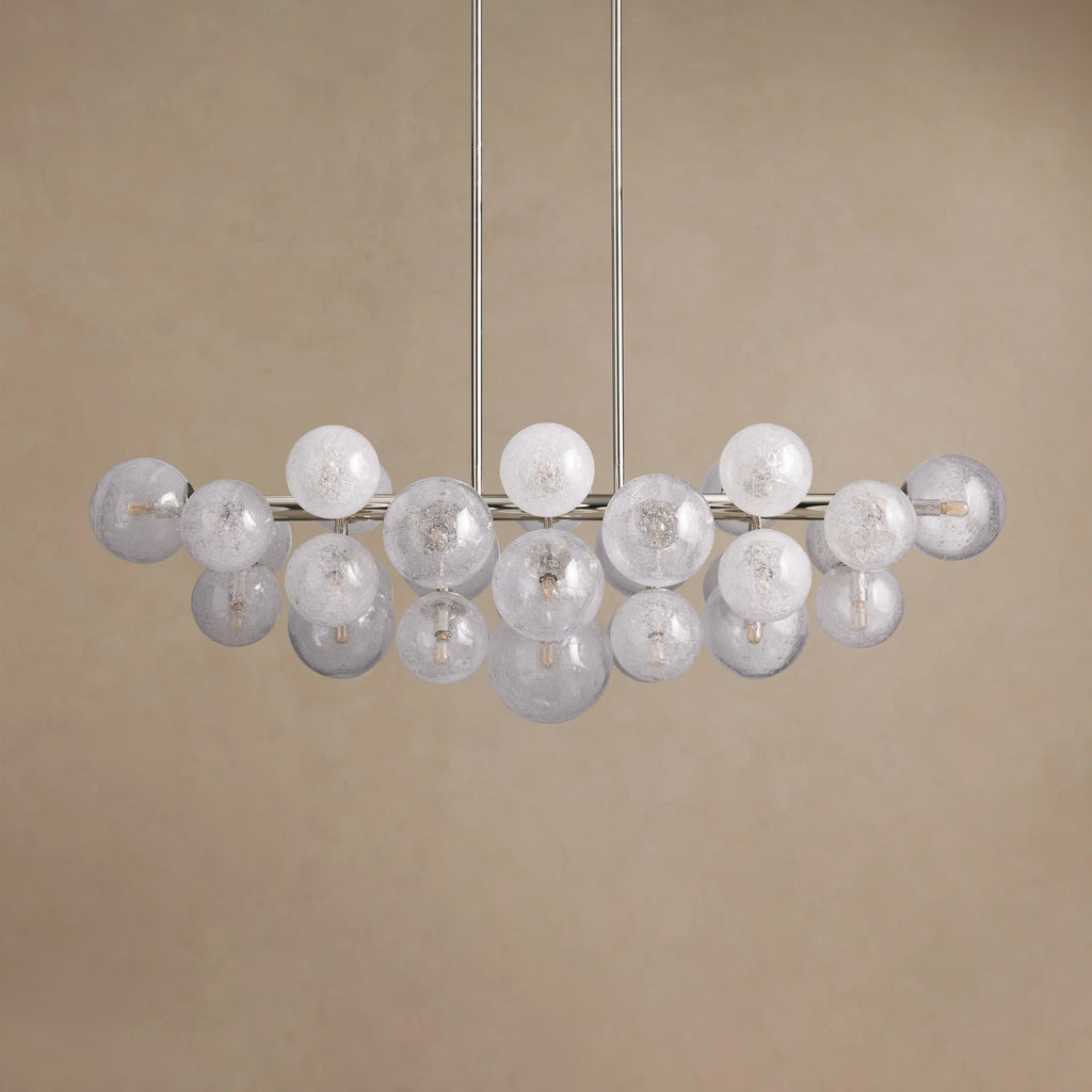 130 cm Seeded Glass Globe Linear Chandelier - Mandoza