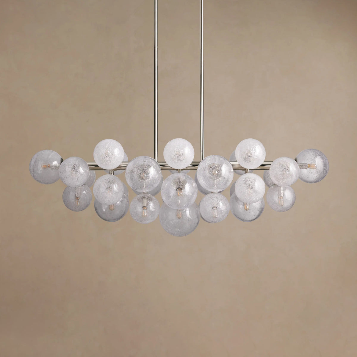 130 cm Seeded Glass Globe Linear Chandelier - Mandoza