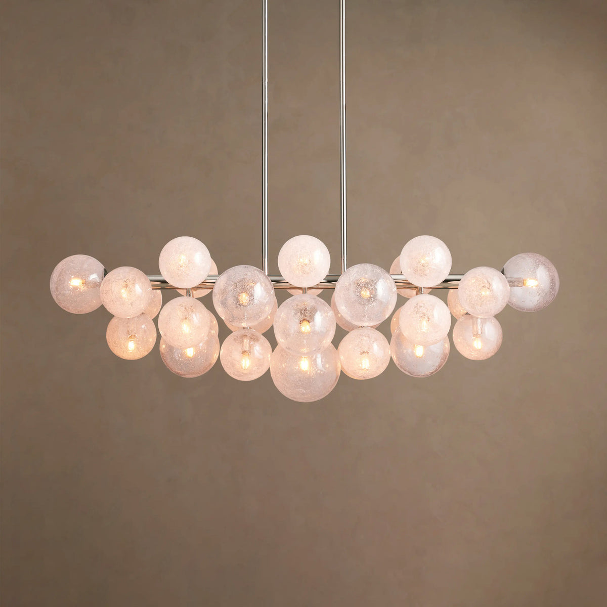 130 cm Seeded Glass Globe Linear Chandelier - Mandoza