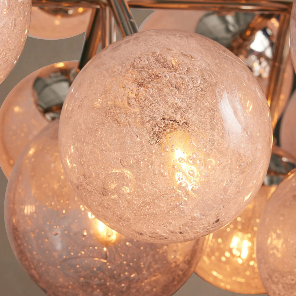 130 cm Seeded Glass Globe Linear Chandelier - Mandoza