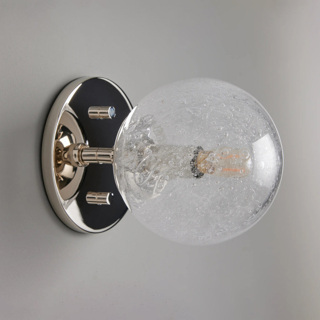 5 Inch Seeded Glass Globe Wall Sconce - Mandoza