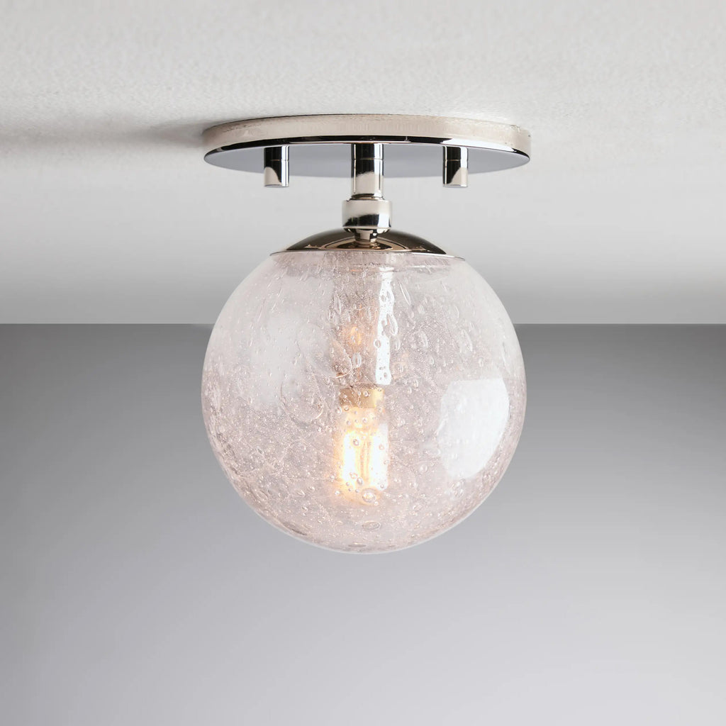 5 Inch Seeded Glass Globe Wall Sconce - Mandoza