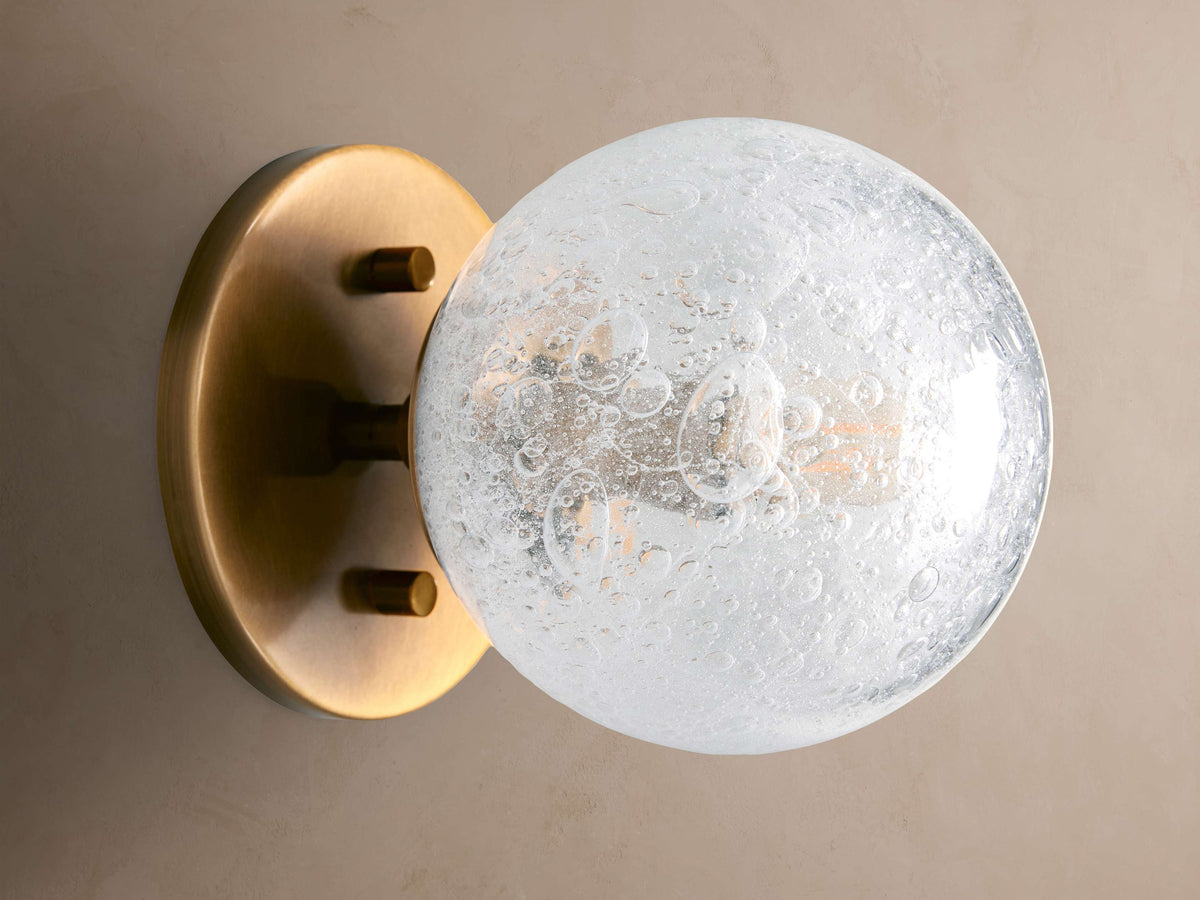 Applique murale à globe en verre granité de 13 cm - Mandoza