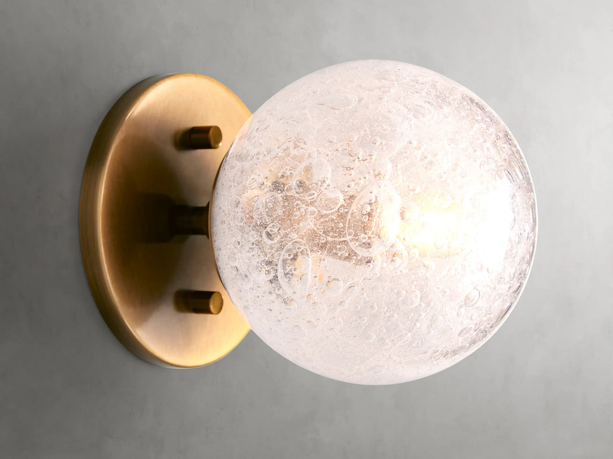 Applique murale à globe en verre granité de 13 cm - Mandoza