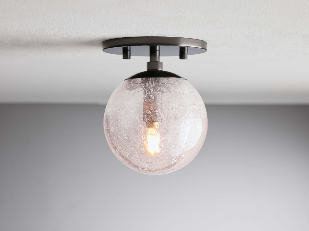 5 Inch Seeded Glass Globe Wall Sconce - Mandoza