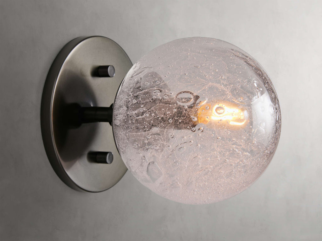5 Inch Seeded Glass Globe Wall Sconce - Mandoza