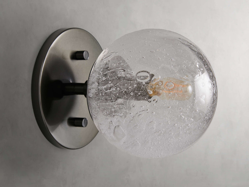5 Inch Seeded Glass Globe Wall Sconce - Mandoza