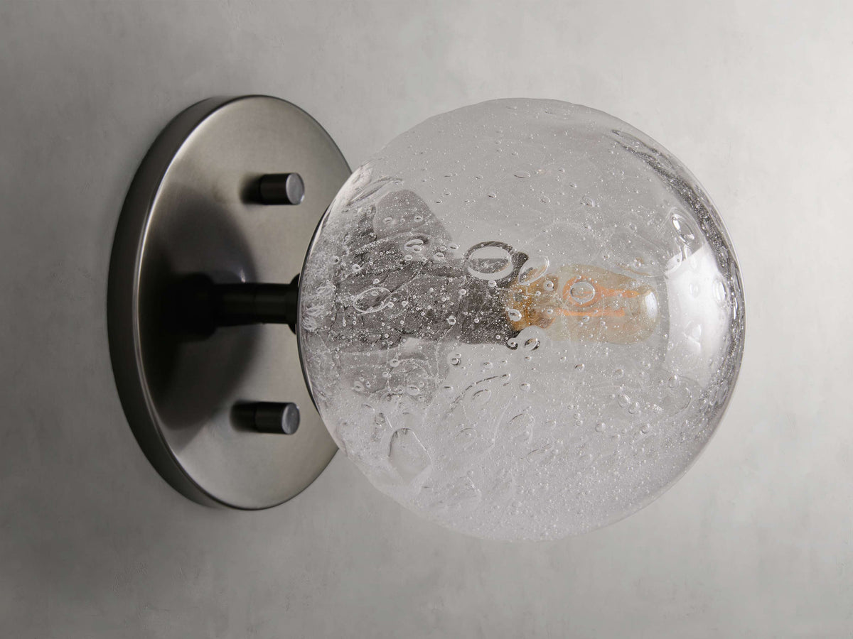 5 Inch Seeded Glass Globe Wall Sconce - Mandoza