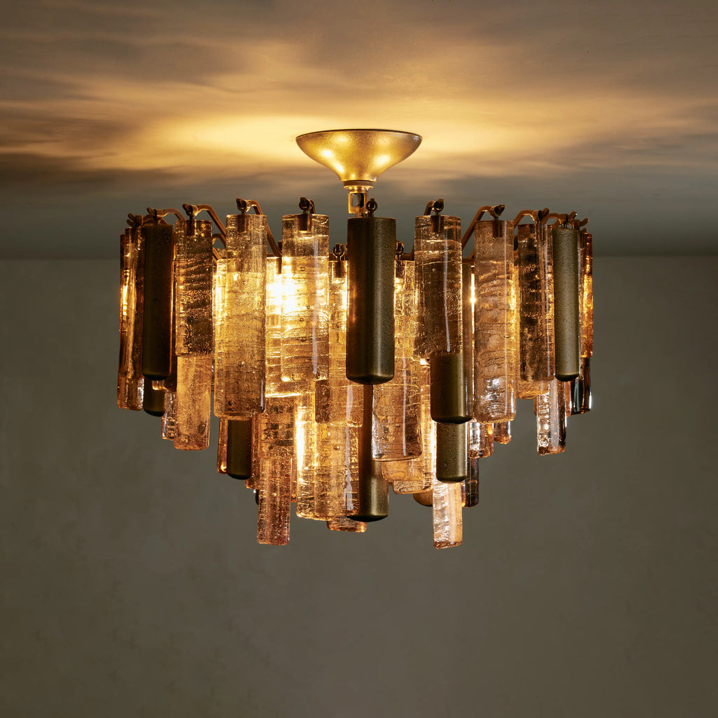 46 cm Seeded Glass Rod Semi Flush Mount - Neve