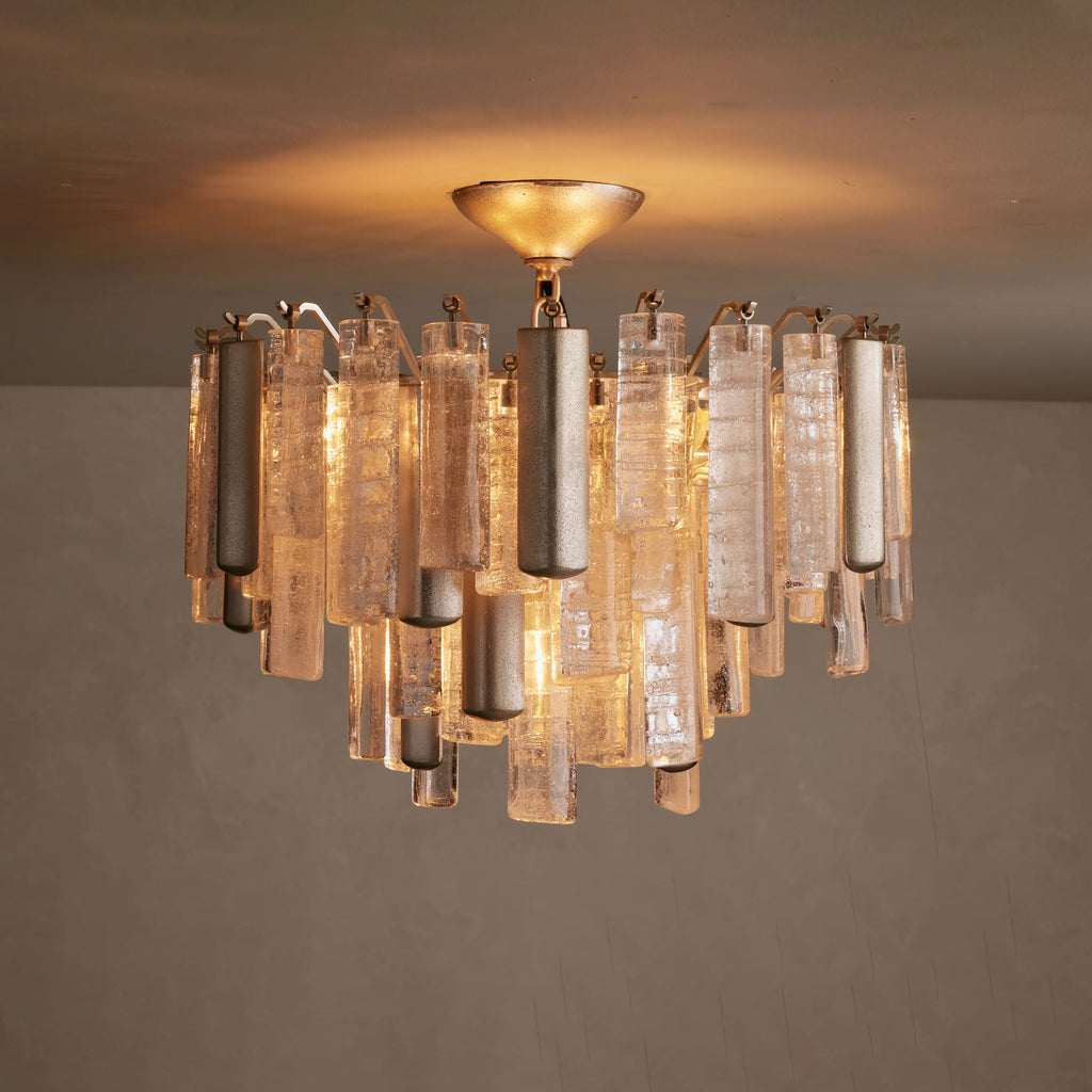 46 cm Seeded Glass Rod Semi Flush Mount - Neve