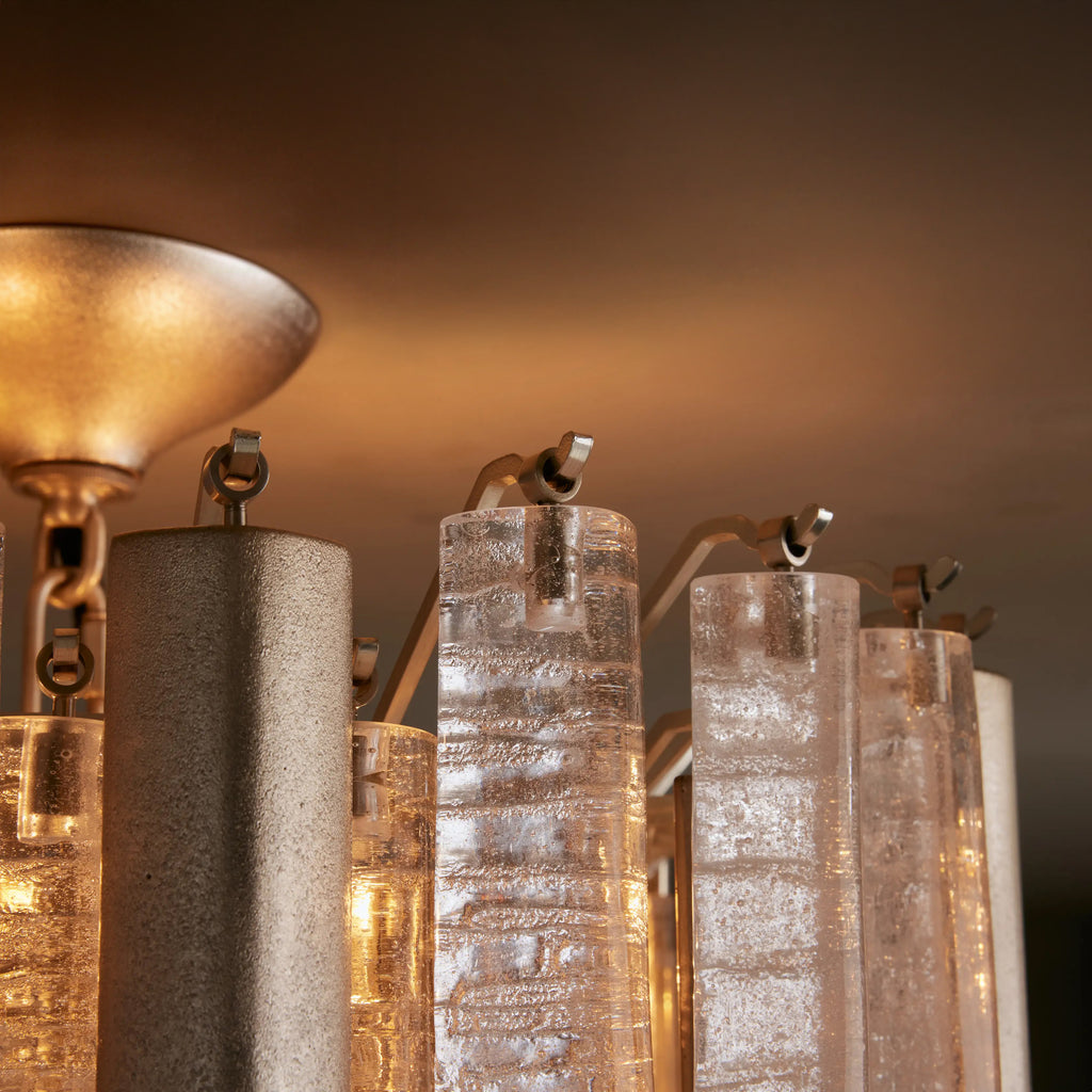46 cm Seeded Glass Rod Semi Flush Mount - Neve