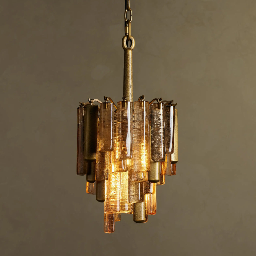 25 cm Seeded Glass Rod Pendant Light - Neve