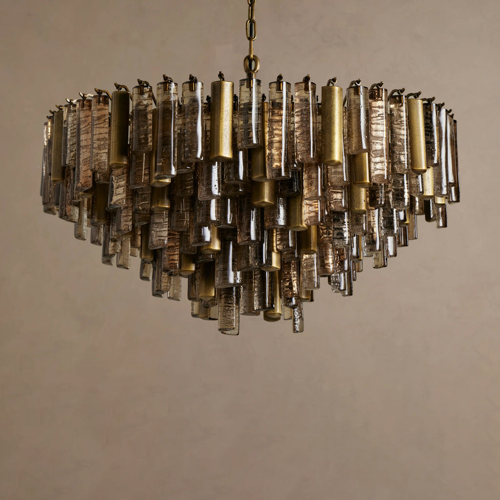 86 cm Seeded Glass Rod Tiered Chandelier - Neve