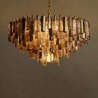 86 cm Seeded Glass Rod Tiered Chandelier - Neve