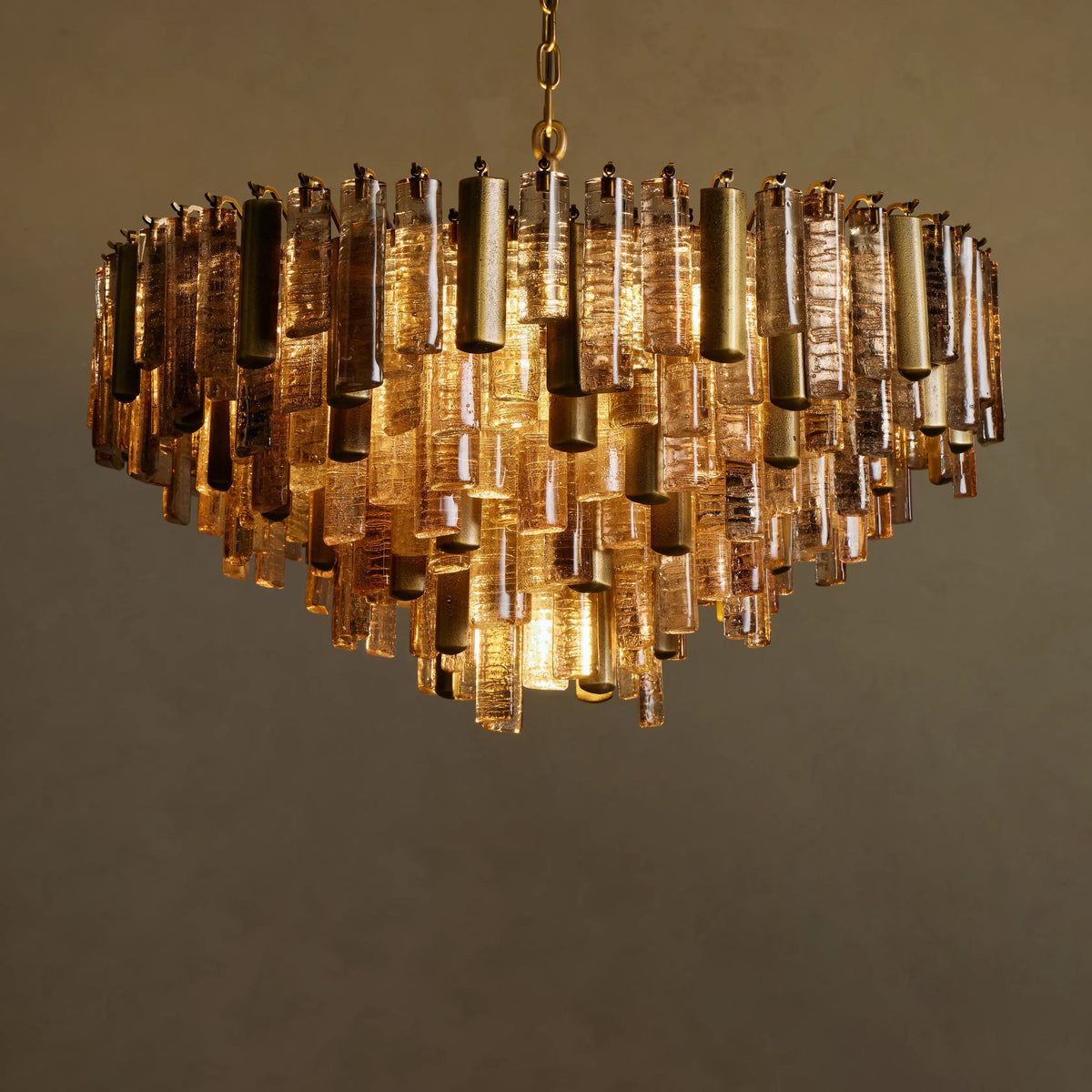 86 cm Seeded Glass Rod Tiered Chandelier - Neve