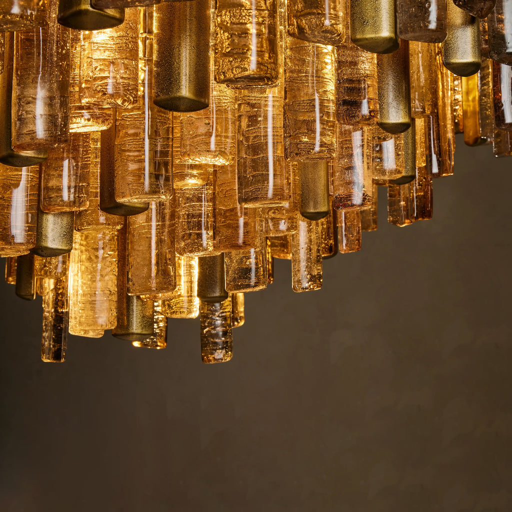 86 cm Seeded Glass Rod Tiered Chandelier - Neve