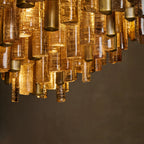 86 cm Seeded Glass Rod Tiered Chandelier - Neve