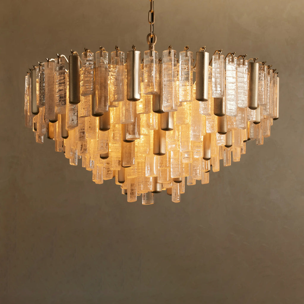 86 cm Seeded Glass Rod Tiered Chandelier - Neve